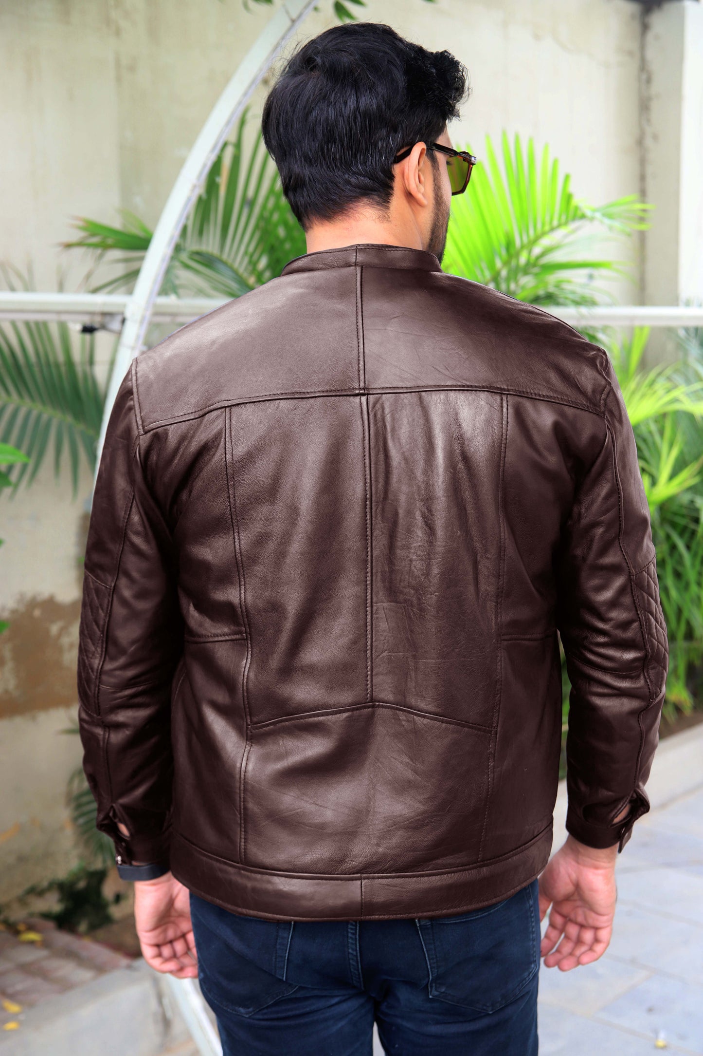 KOHAT JACKET Men's Leather Jacket With Fur Inner & (Removeable Hood), Biker Hooded Leather Jacket For Men- Brown