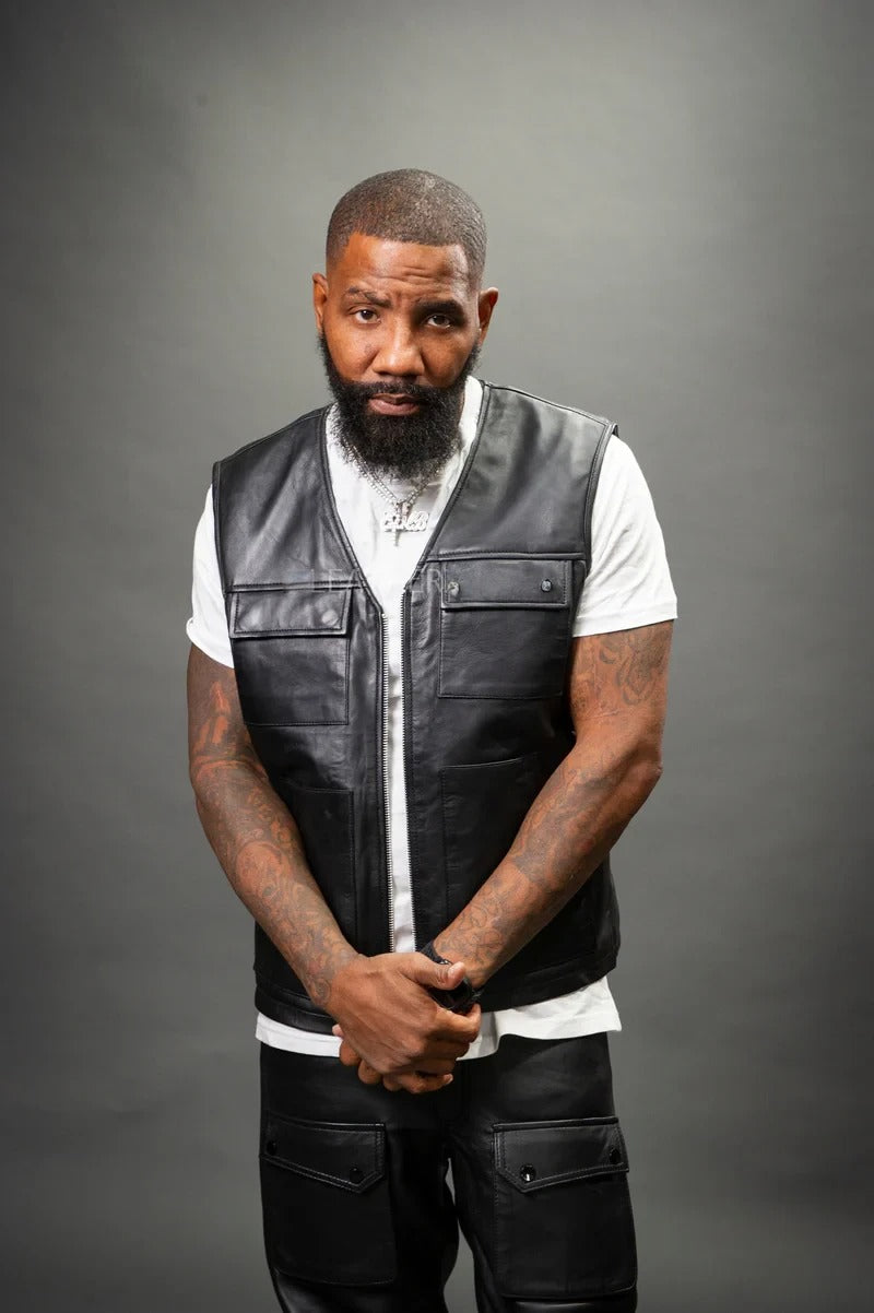 MARDAN VEST Genuine Leather Military Style Formal Vest For Men