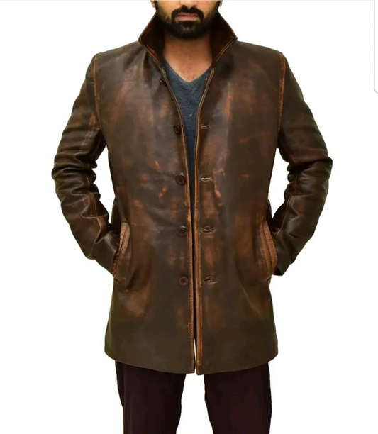 JAMSHORO JACKET Genuine Leather Long Coat Style Jacket For Men