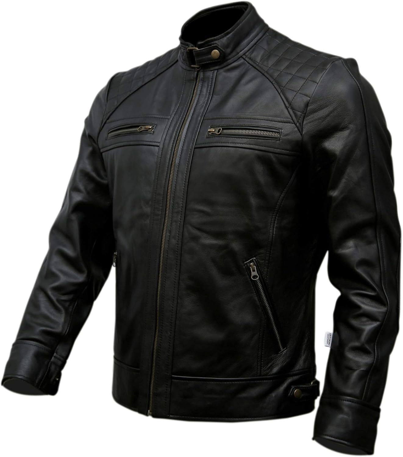 MULTAN JACKET Genuine Leather Diamond Style Biker Jacket For Men