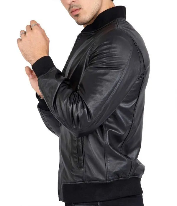 DUNYAPUR JACKET Genuine Leather Bomber Jacket For Men