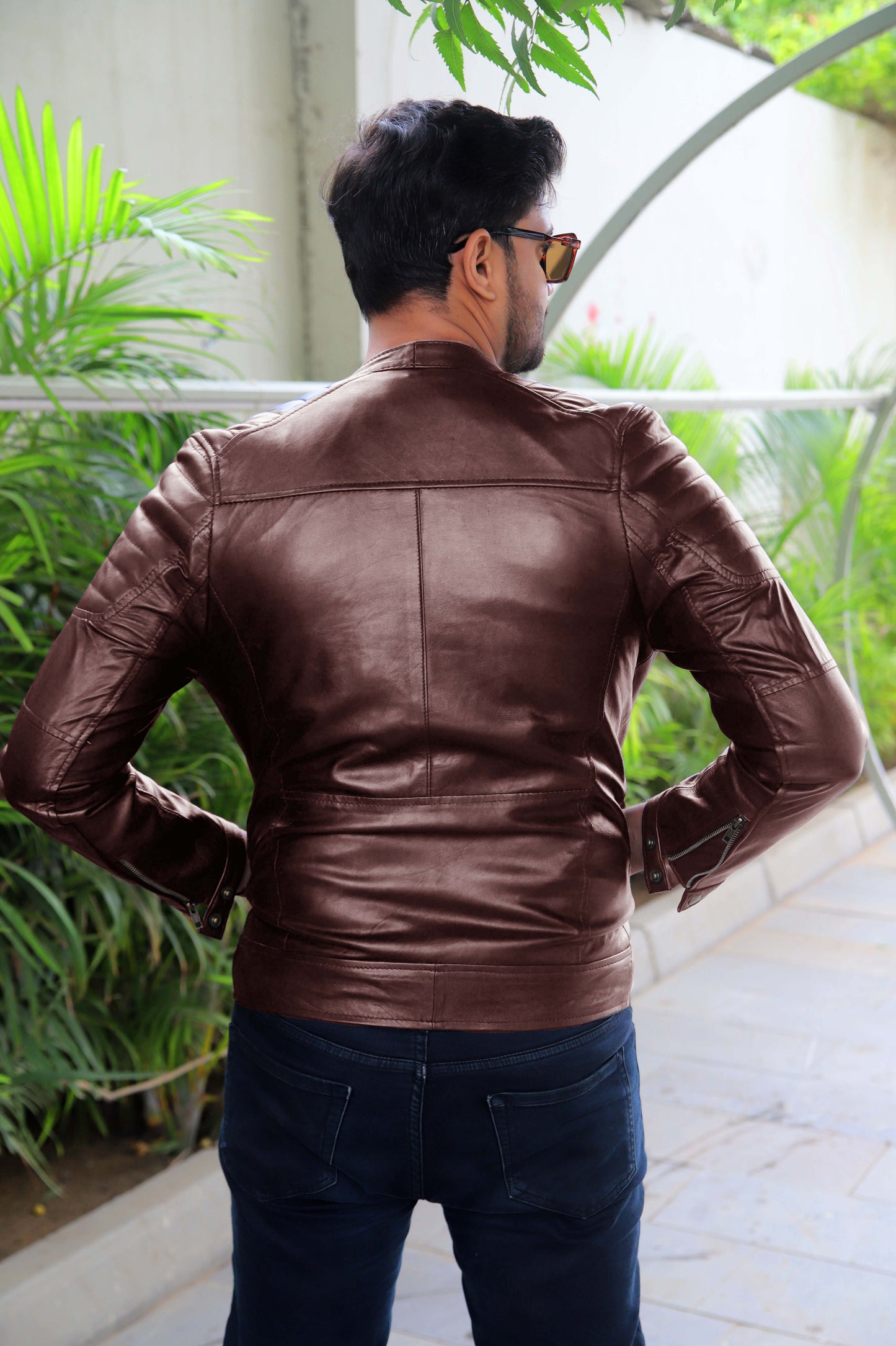 TURBAT JACKET Men's Leather Jacket, Biker Leather Jacket For Men- Brown