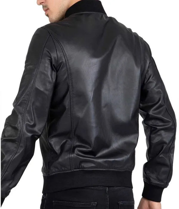 DUNYAPUR JACKET Genuine Leather Bomber Jacket For Men