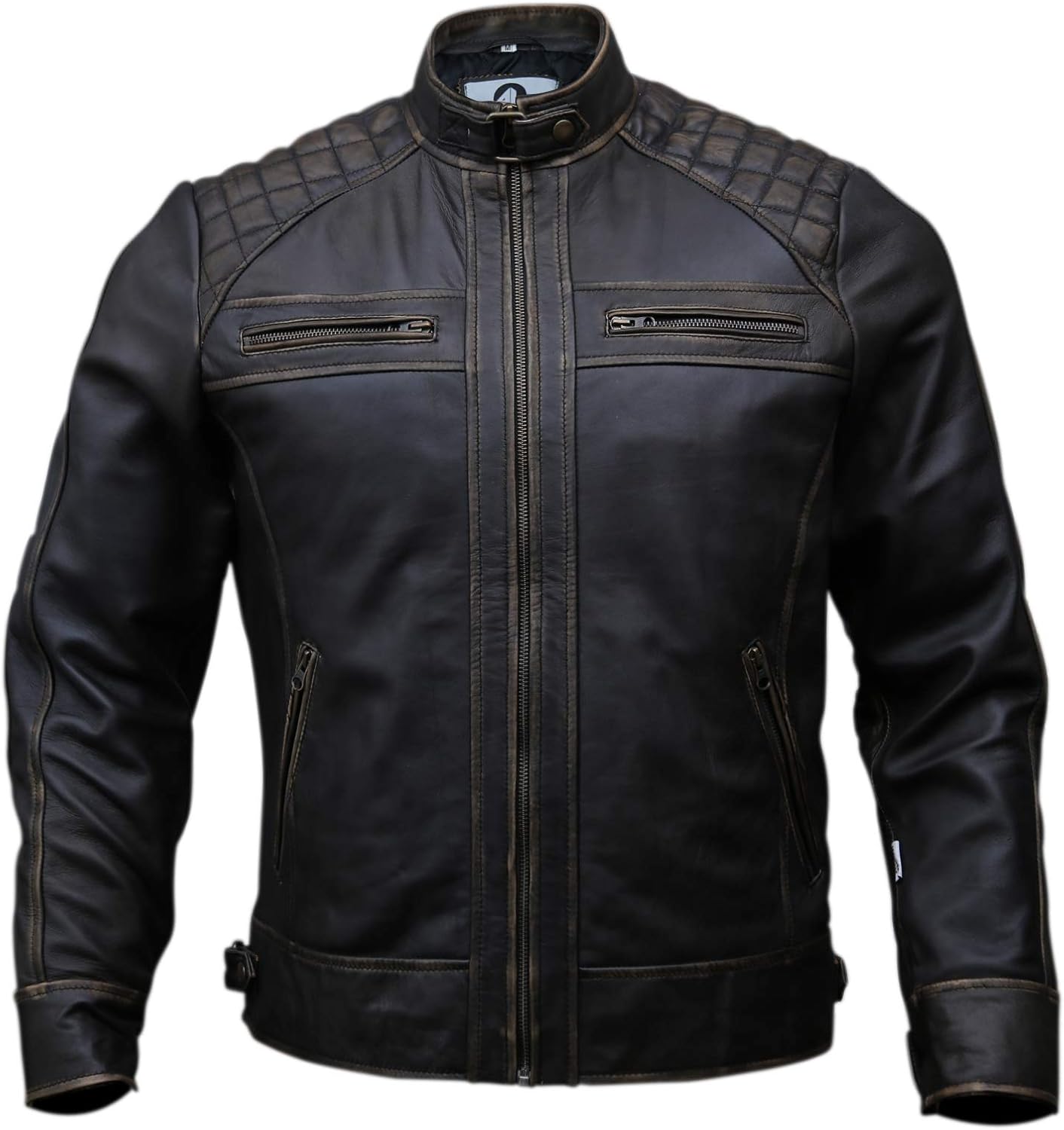 MULTAN JACKET Genuine Leather Diamond Style Biker Jacket For Men