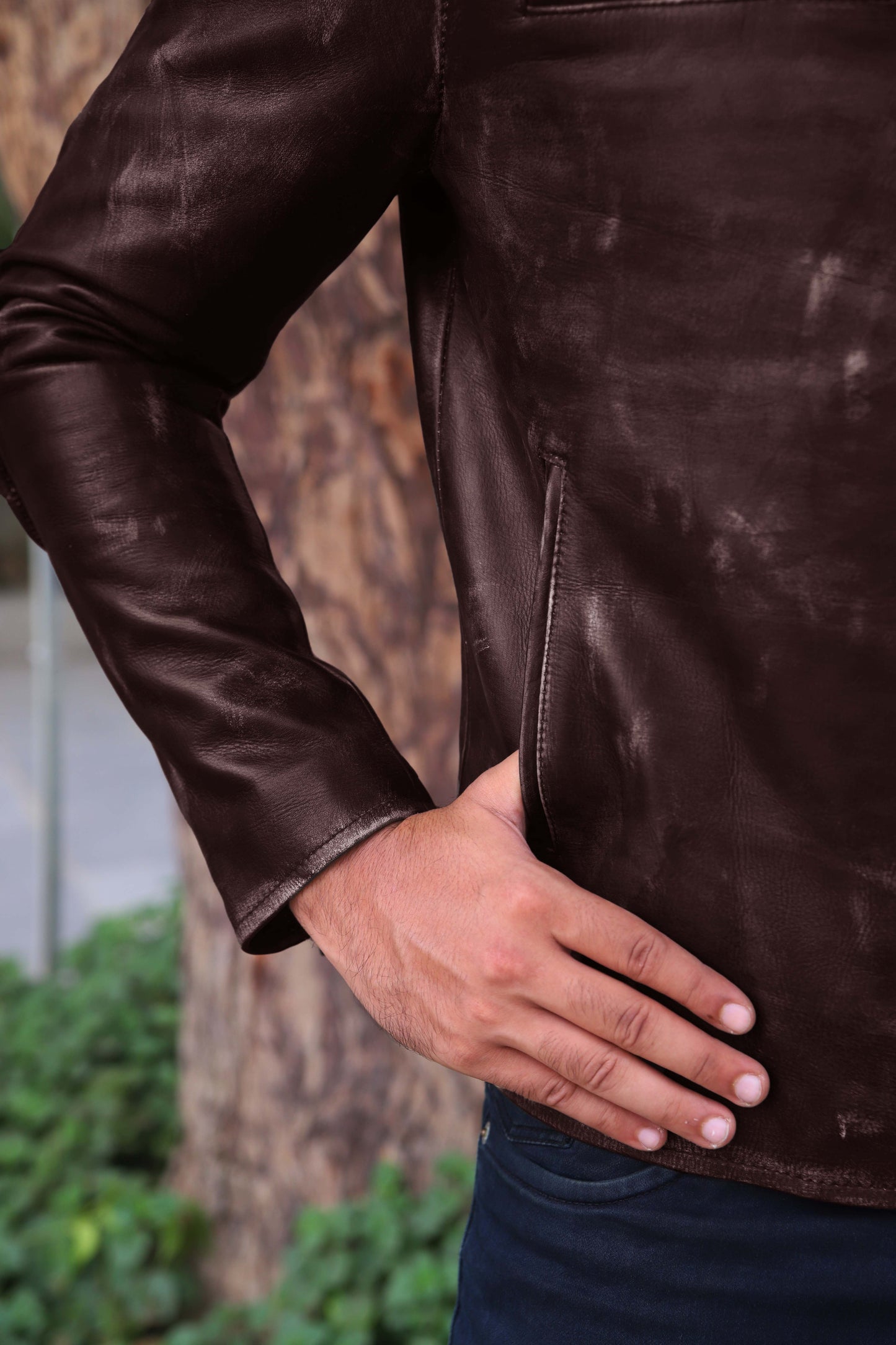 SADIQABAD JACKET Men's Leather Jacket Vintage Black Leather Jacket- Vintage Brown