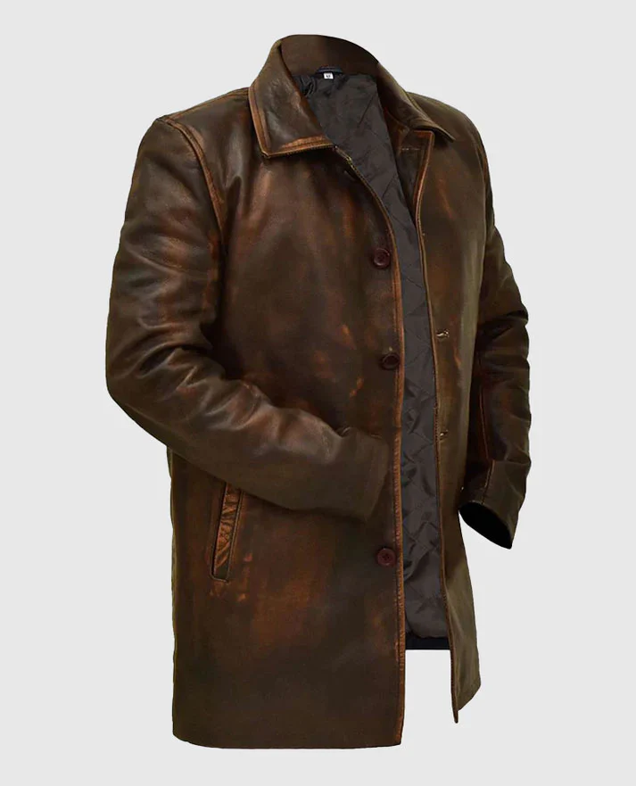 JAMSHORO JACKET Genuine Leather Long Coat Style Jacket For Men