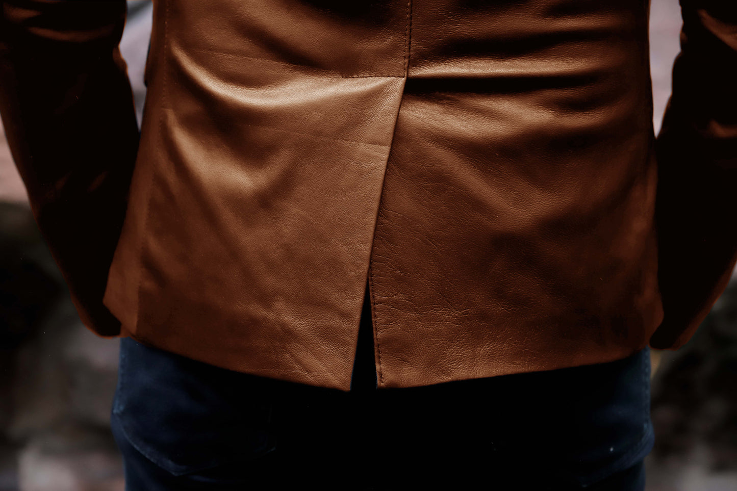 CHINIOT JACKET Men's  Leather Blazer, Formal Leather Blazer For Men- Cognac