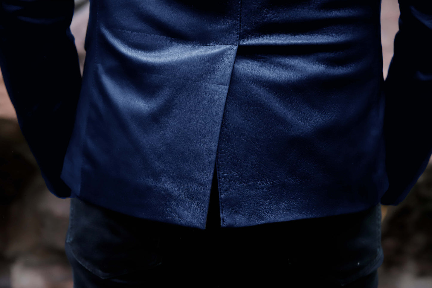CHINIOT JACKET Men's  Leather Blazer, Formal Leather Blazer For Men- Blue