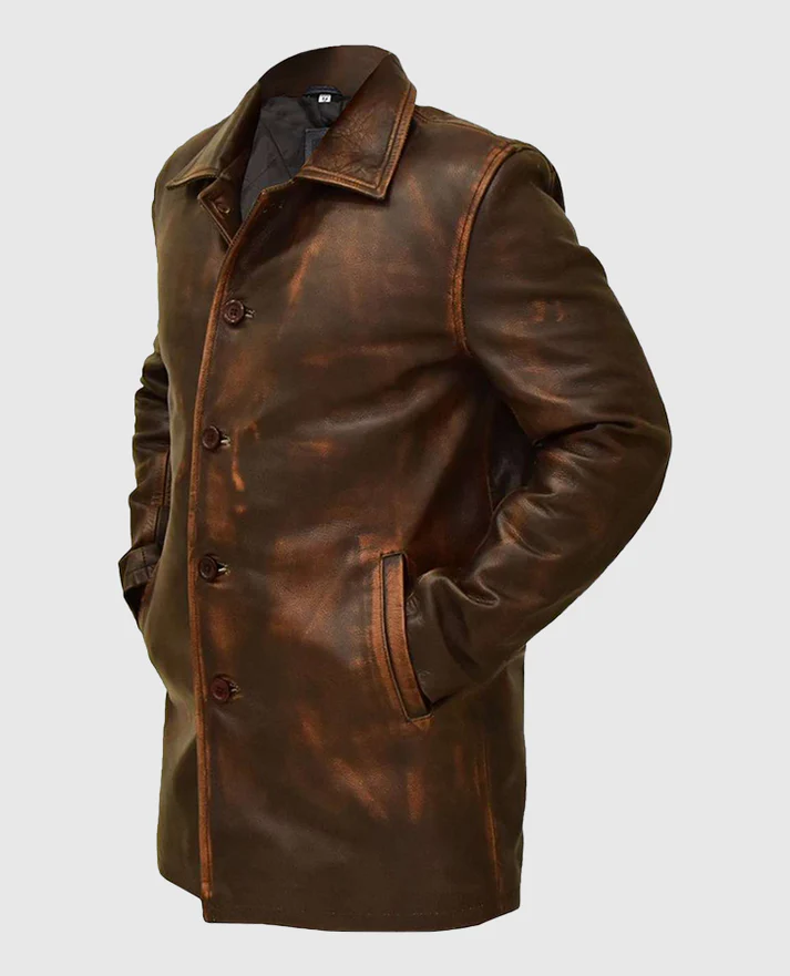 JAMSHORO JACKET Genuine Leather Long Coat Style Jacket For Men