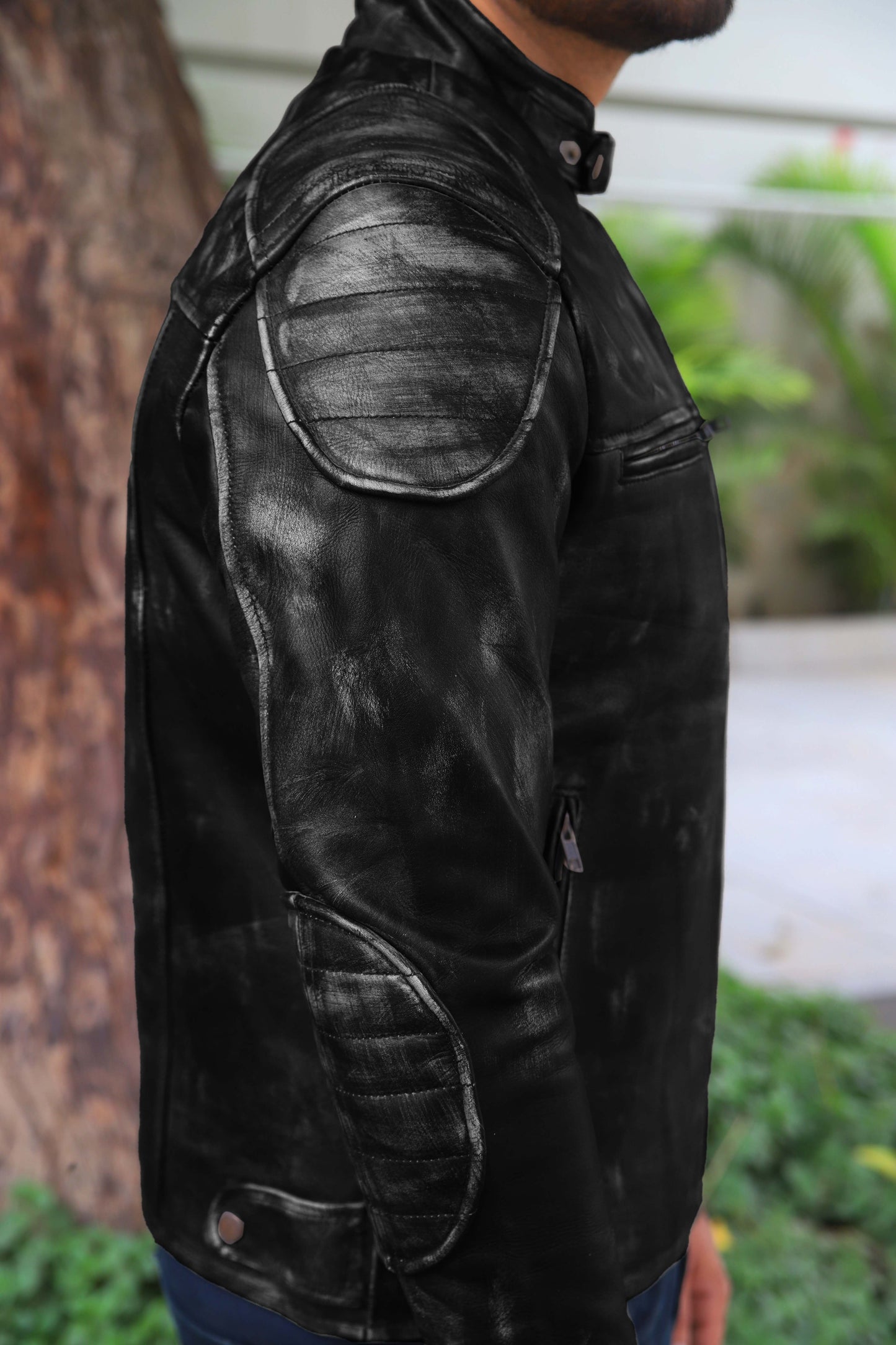 SADIQABAD JACKET Men's Leather Jacket Vintage Black Leather Jacket- Vintage Black