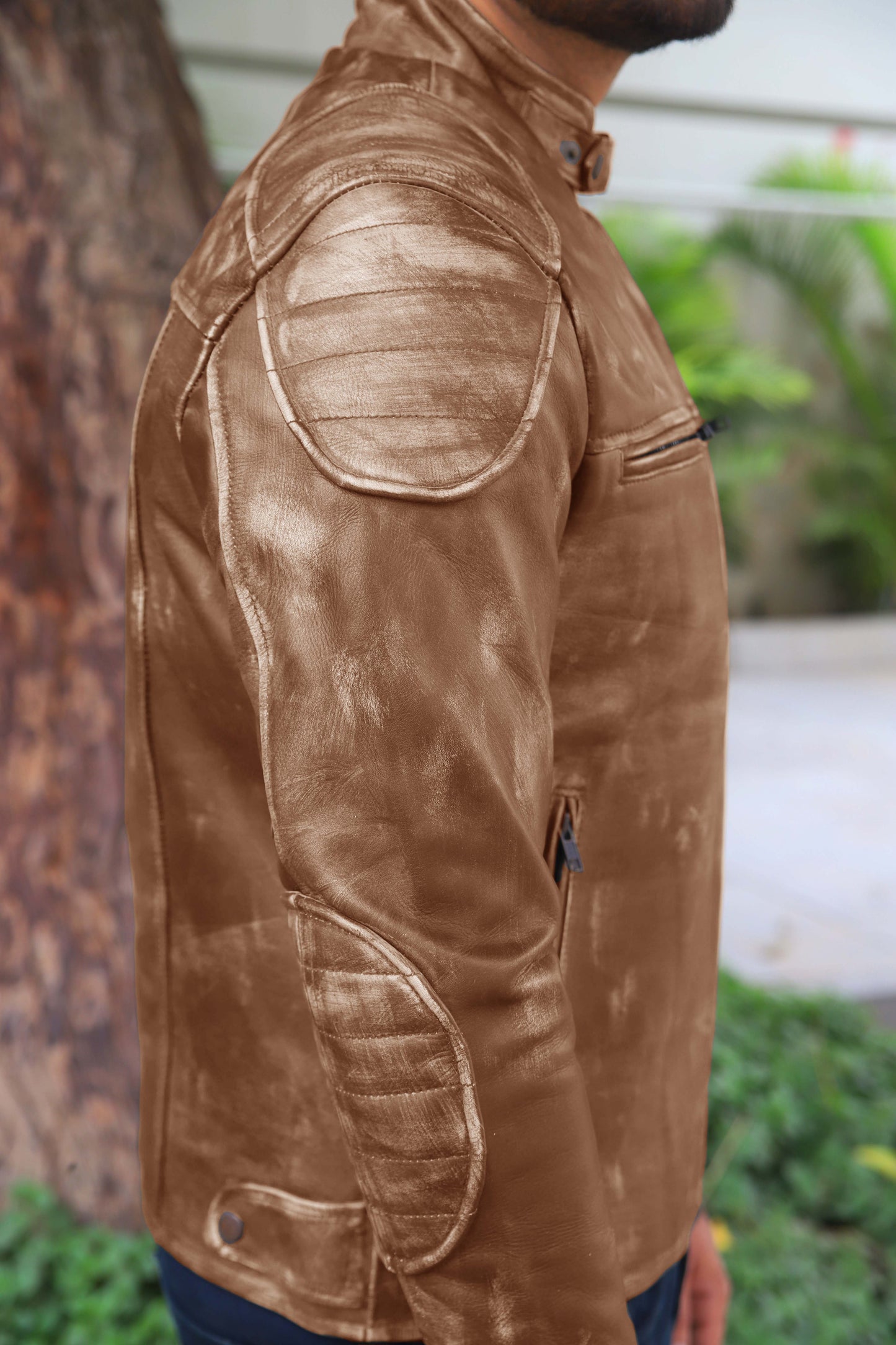 SADIQABAD JACKET Men's Leather Jacket Vintage Black Leather Jacket- Vintage Cognac