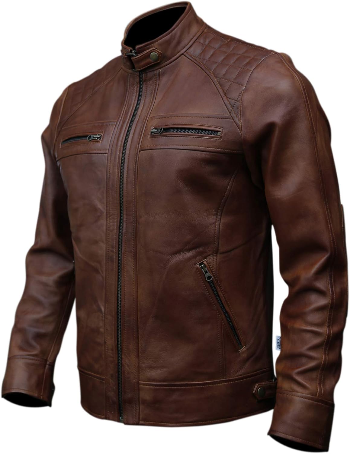 MULTAN JACKET Genuine Leather Diamond Style Biker Jacket For Men