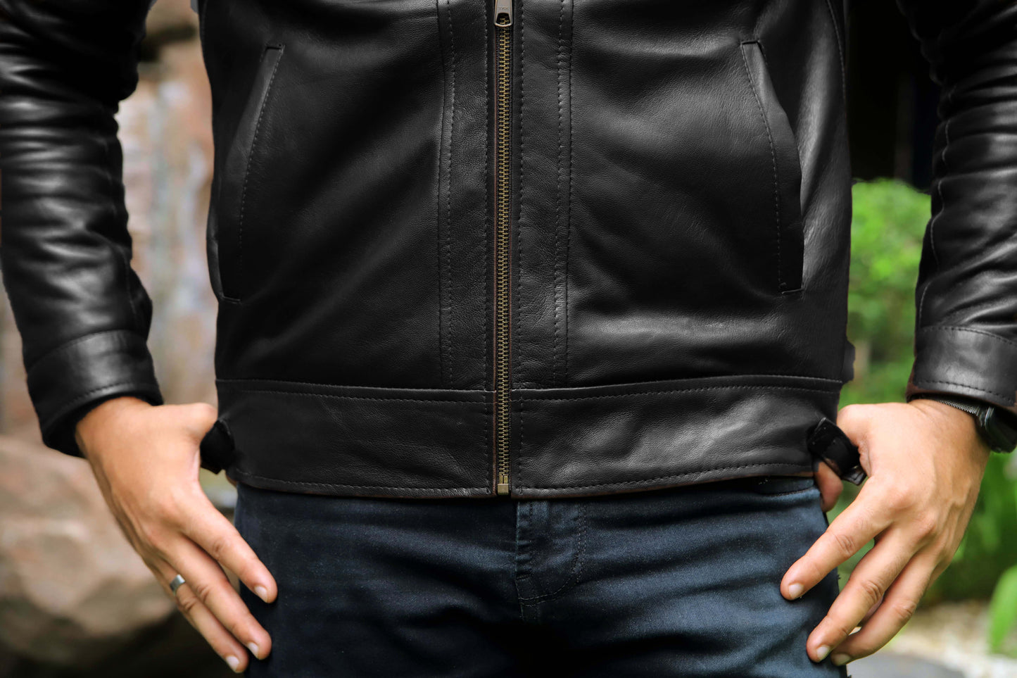 SAHIWAL JACKET Men's Leather Jacket For Men, Diamond Style Biker Jacket For Men-Jet Black