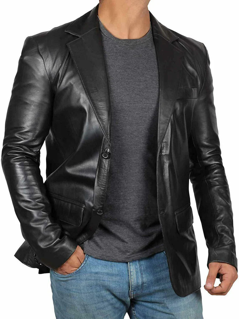 NAWABSHAH JACKET Genuine Leather Formal Leather Blazer For Men