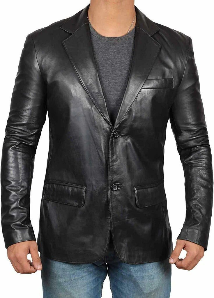 NAWABSHAH JACKET Genuine Leather Formal Leather Blazer For Men