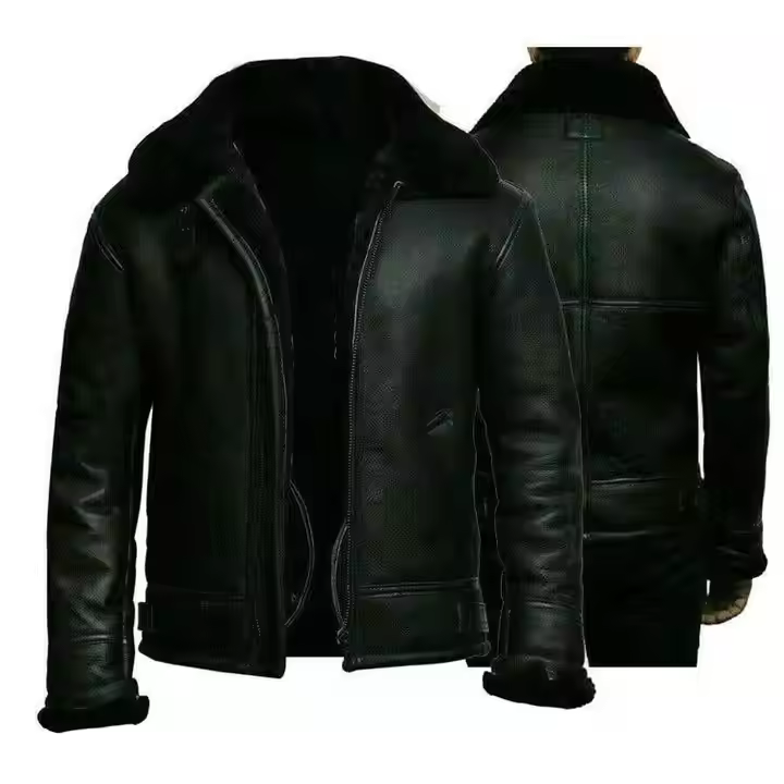 SWAT JACKET Genuine Leather Motorcycle Style Shearling Jacket For Men