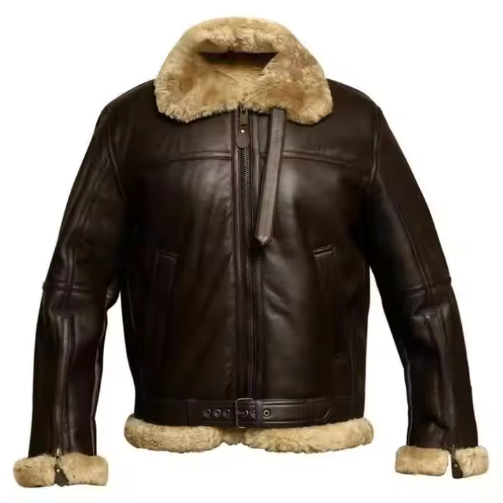 SWAT JACKET Genuine Leather Motorcycle Style Shearling Jacket For Men