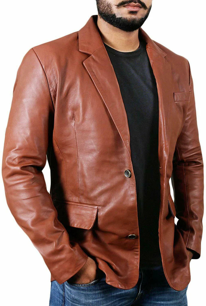 NAWABSHAH JACKET Genuine Leather Formal Leather Blazer For Men