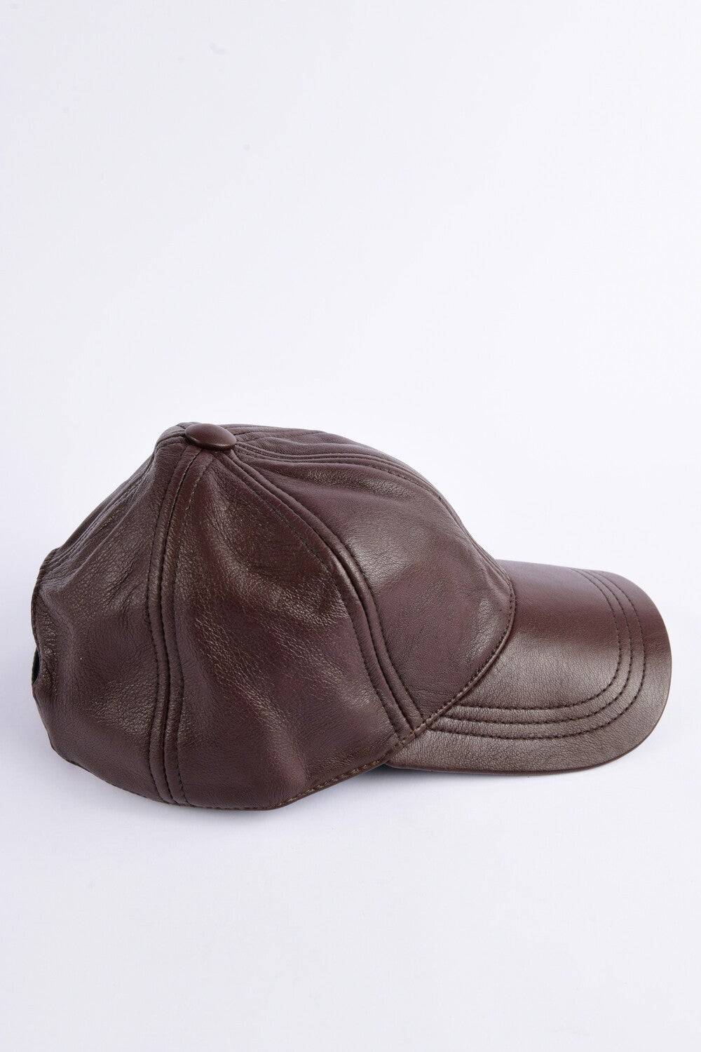 KARACHI CAP Genuine Sheep Leather Cap Crafted From Full Grain Sheep Leather DARK BROWN
