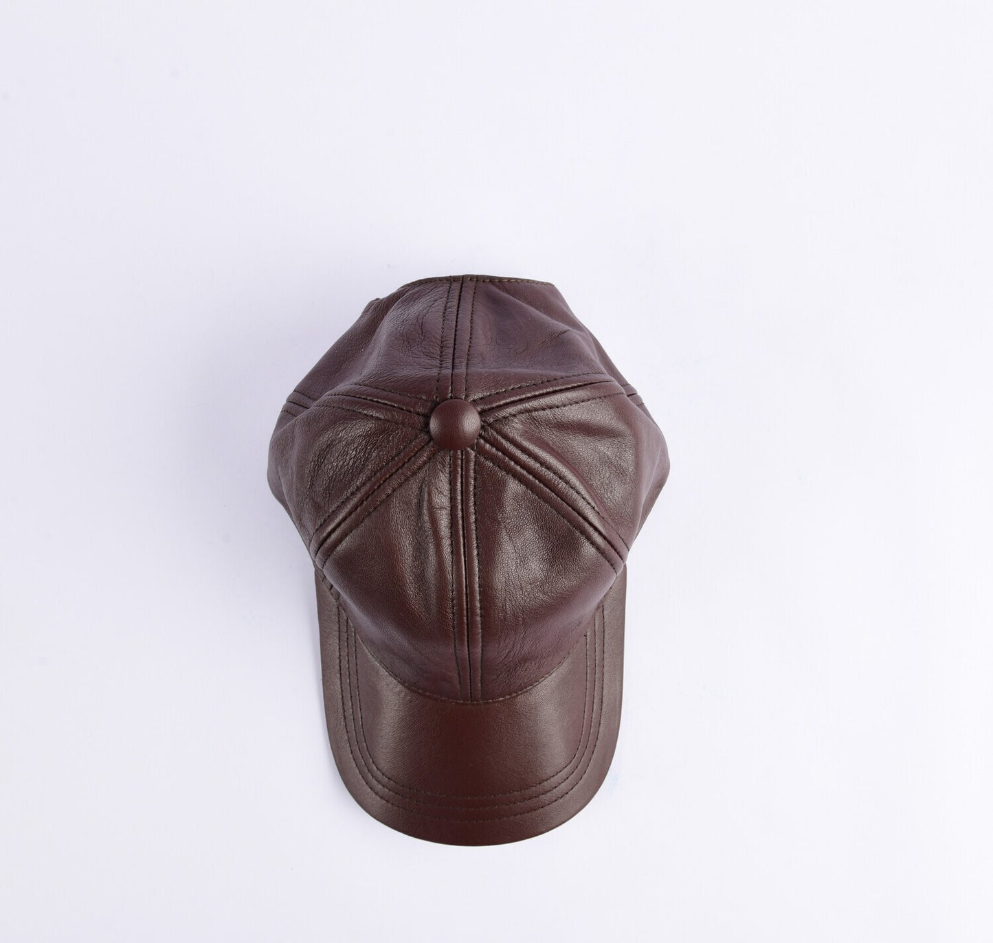 KARACHI CAP Genuine Sheep Leather Cap Crafted From Full Grain Sheep Leather DARK BROWN