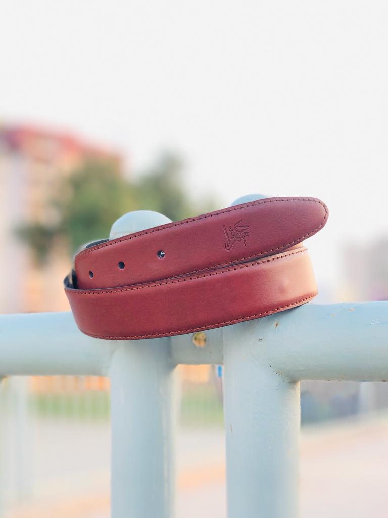 LAHORE BELT Reversible 2 in 1 Leather Belt Double Sided Black And Chocolate Brown Formal Leather Belt.