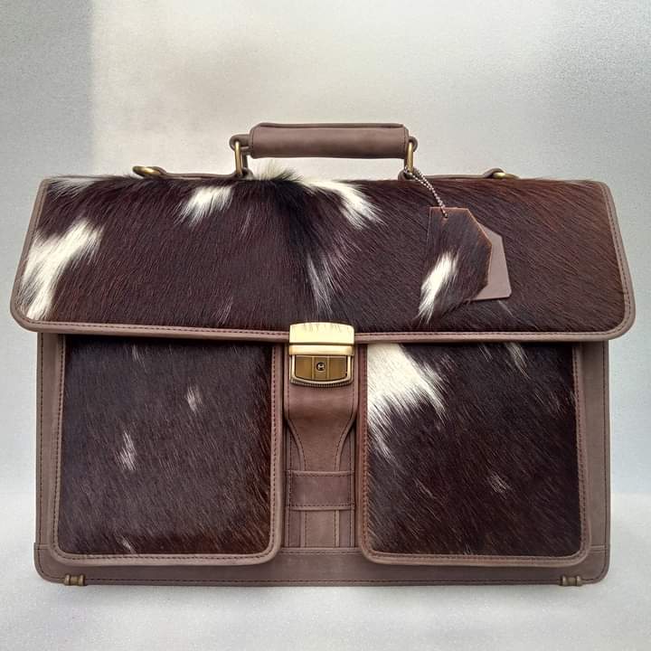 TANDO JAM BAG Pure Leather Laptop Bag With Calf Hair