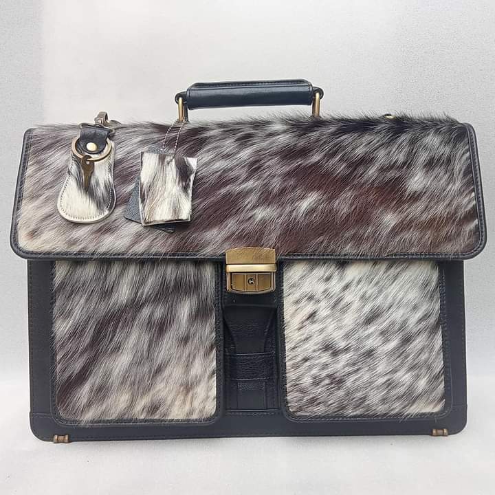 TANDO JAM BAG Pure Leather Laptop Bag With Calf Hair