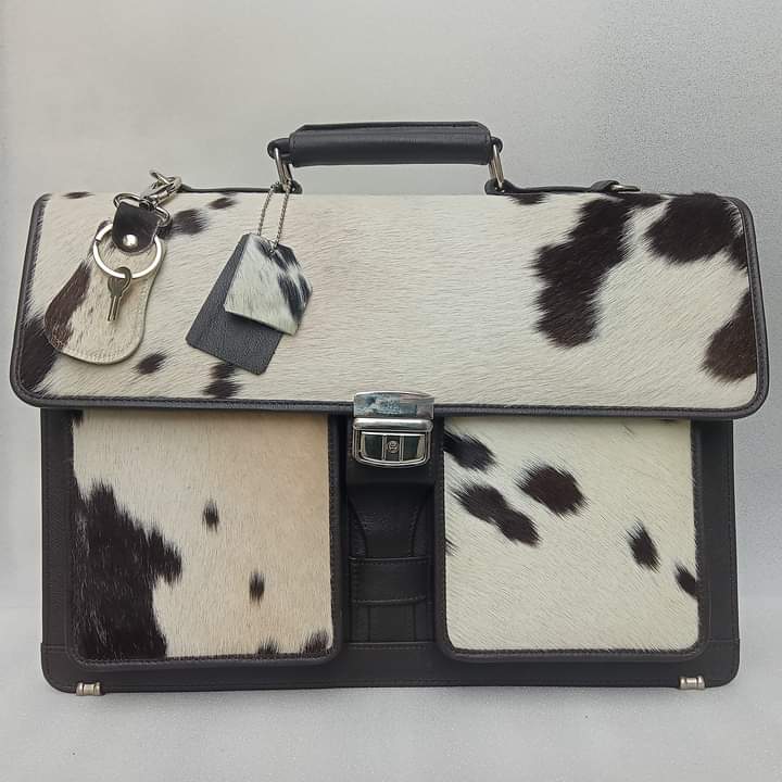 TANDO JAM BAG Pure Leather Laptop Bag With Calf Hair