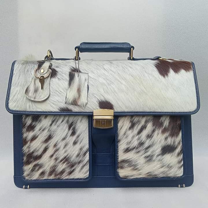 TANDO JAM BAG Pure Leather Laptop Bag With Calf Hair