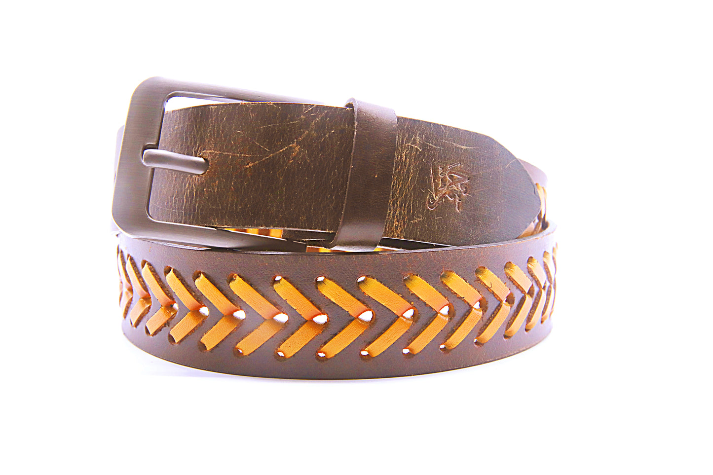 PAKISTAN BELT PRO Elegant Genuine Leather Braided Bel - Brown/Tan