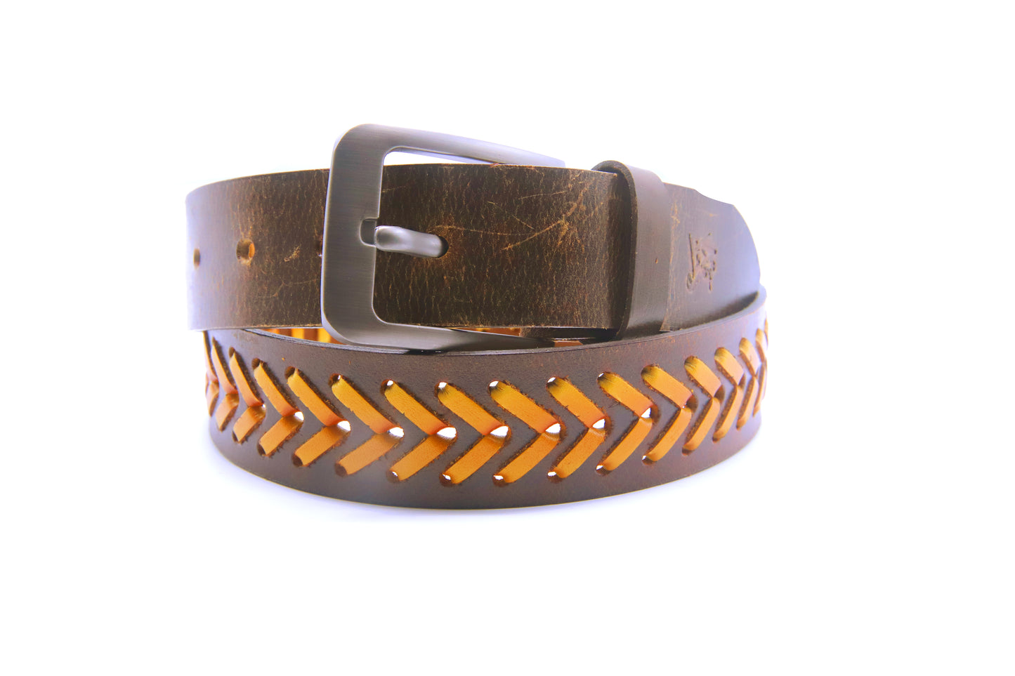 PAKISTAN BELT PRO Elegant Genuine Leather Braided Bel - Brown/Tan