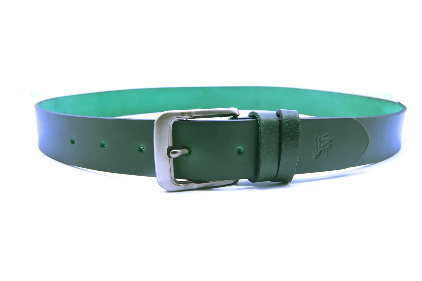 MIRPUR KHAS BELT Genuine Vintage Leather Belt in One Piece - Vintage Green