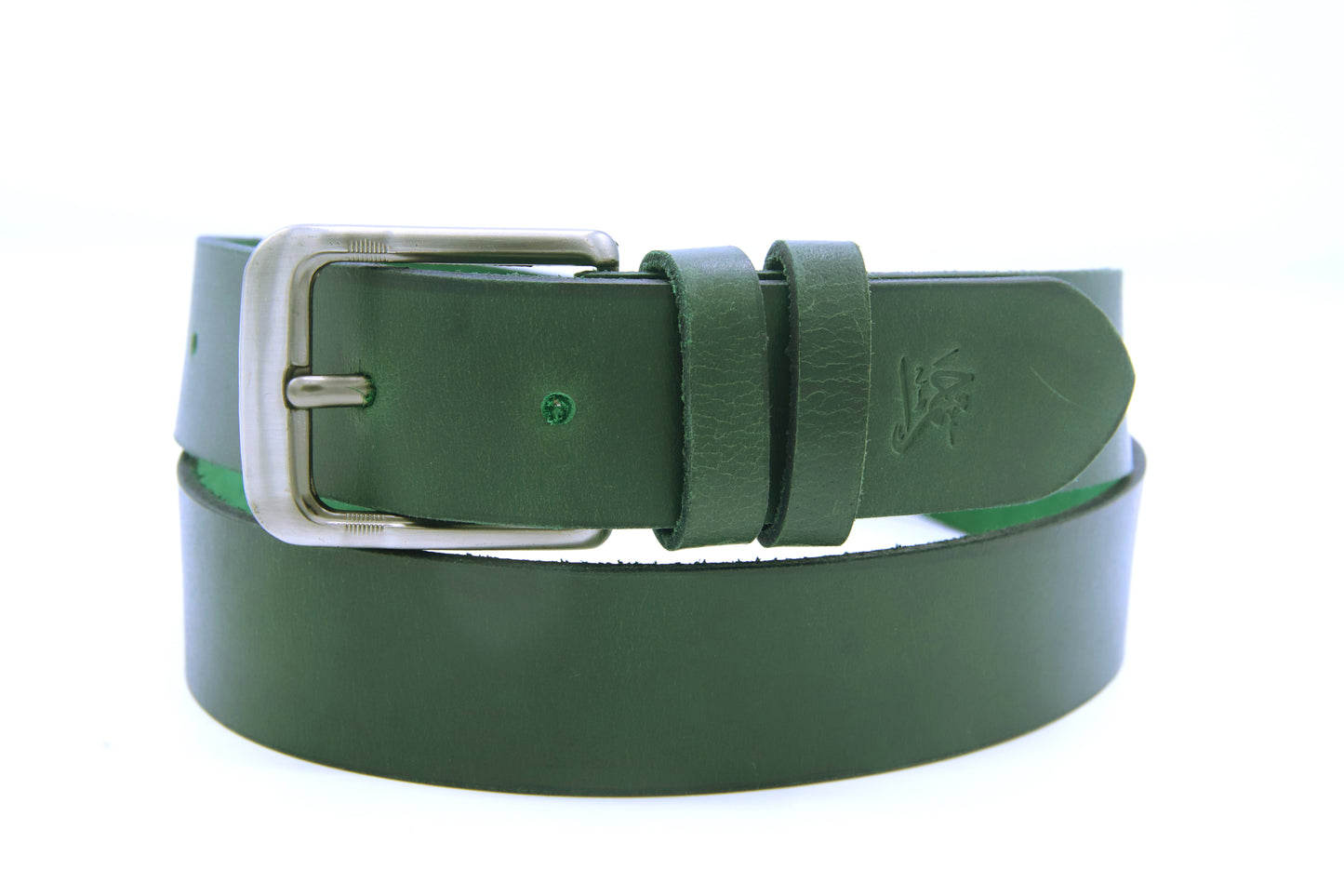 MIRPUR KHAS BELT Genuine Vintage Leather Belt in One Piece - Vintage Green