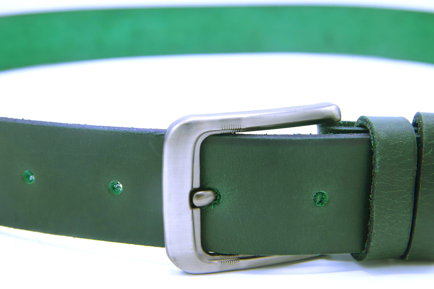 MIRPUR KHAS BELT Genuine Vintage Leather Belt in One Piece - Vintage Green