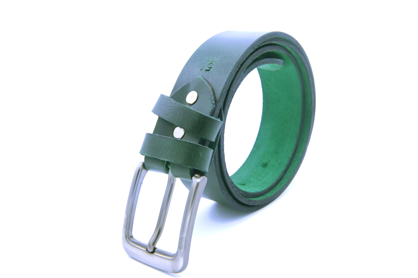 MIRPUR KHAS BELT Genuine Vintage Leather Belt in One Piece - Vintage Green