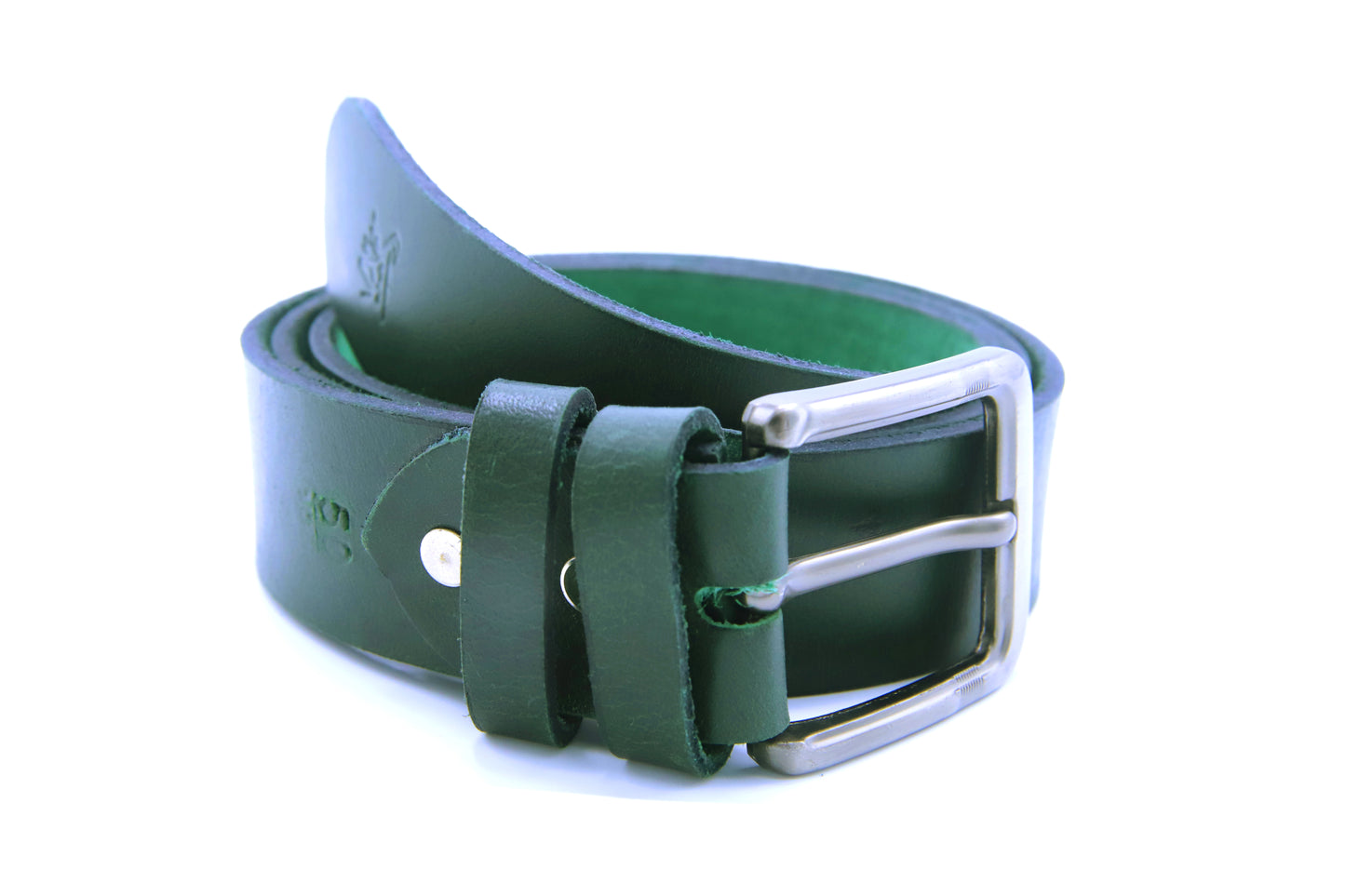 MIRPUR KHAS BELT Genuine Vintage Leather Belt in One Piece - Vintage Green