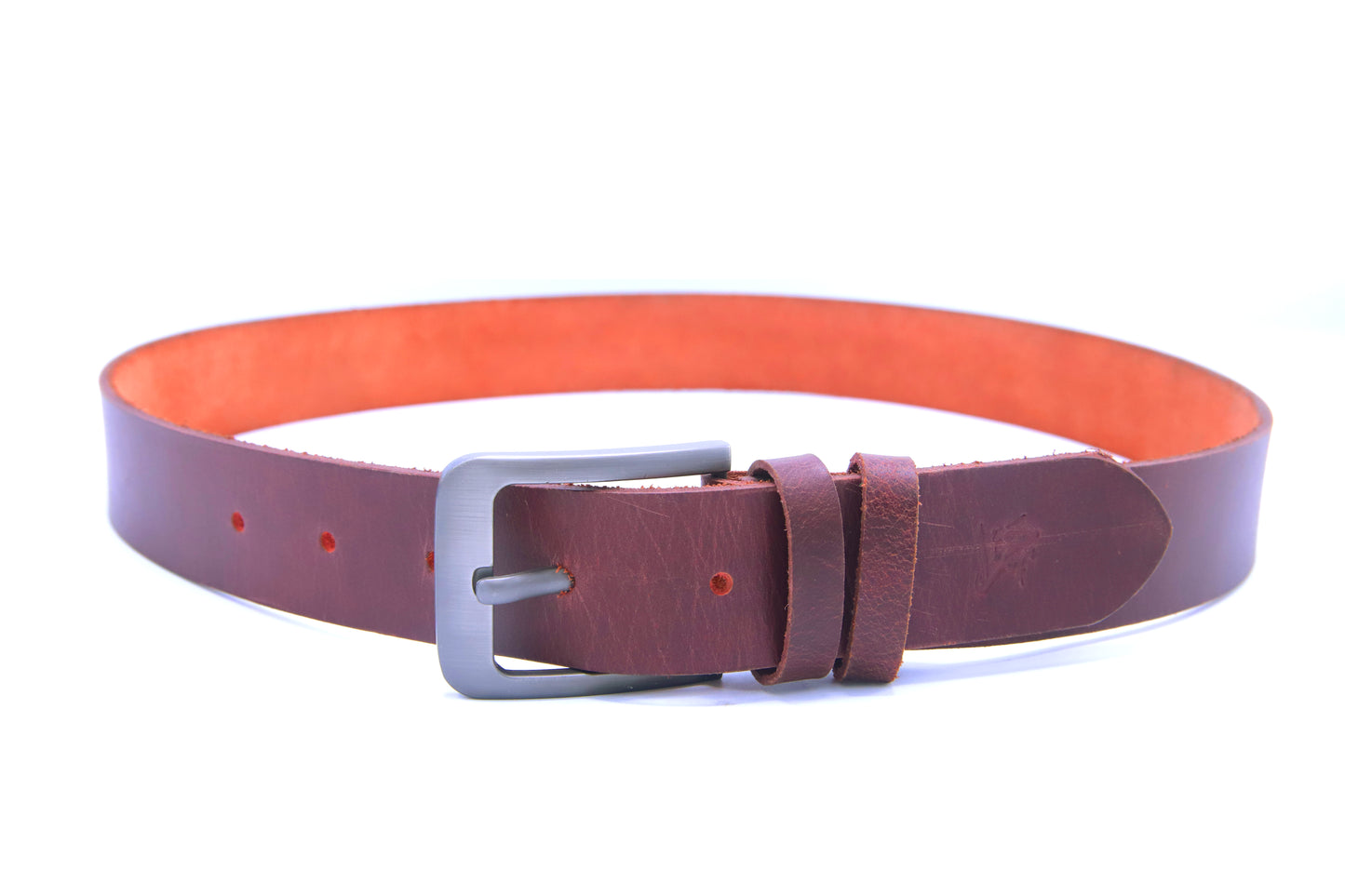 BAHAWALPUR BELT Genuine Vintage Leather Belt in One Piece - Vintage Burgundy