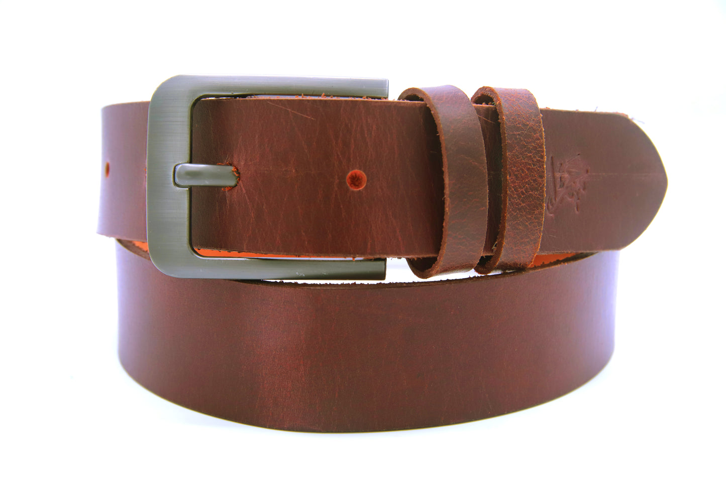 BAHAWALPUR BELT Genuine Vintage Leather Belt in One Piece - Vintage Burgundy