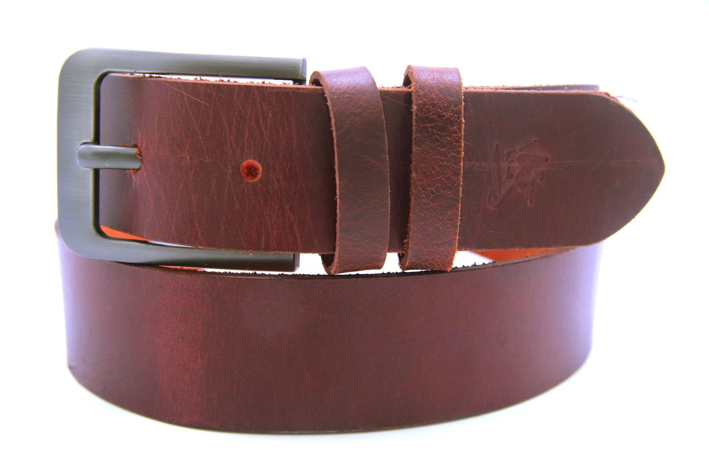 BAHAWALPUR BELT Genuine Vintage Leather Belt in One Piece - Vintage Burgundy