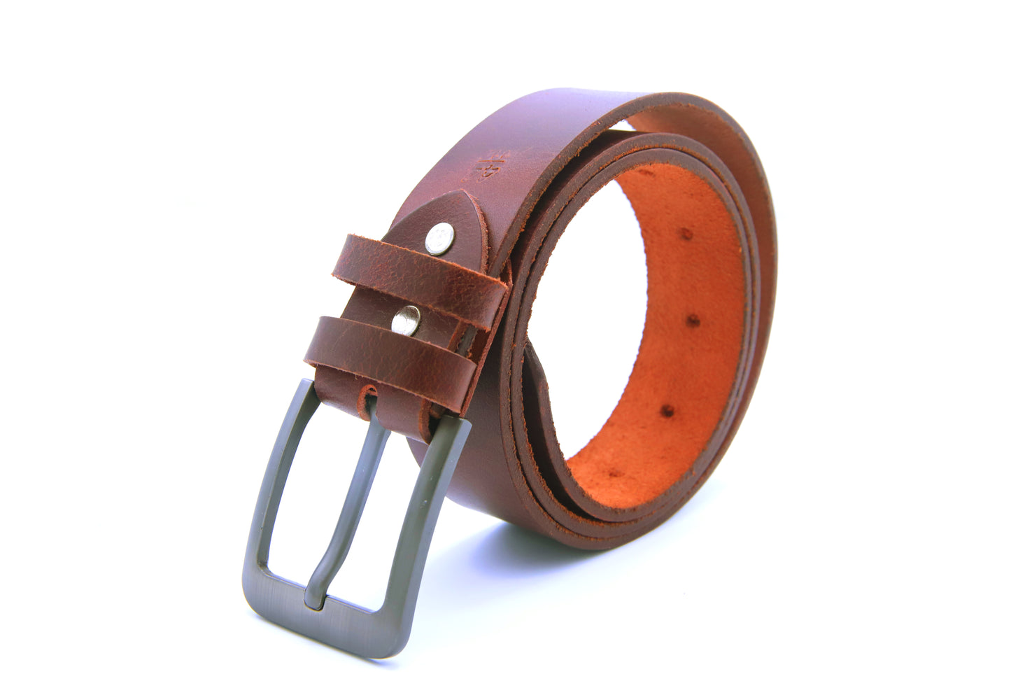 BAHAWALPUR BELT Genuine Vintage Leather Belt in One Piece - Vintage Burgundy