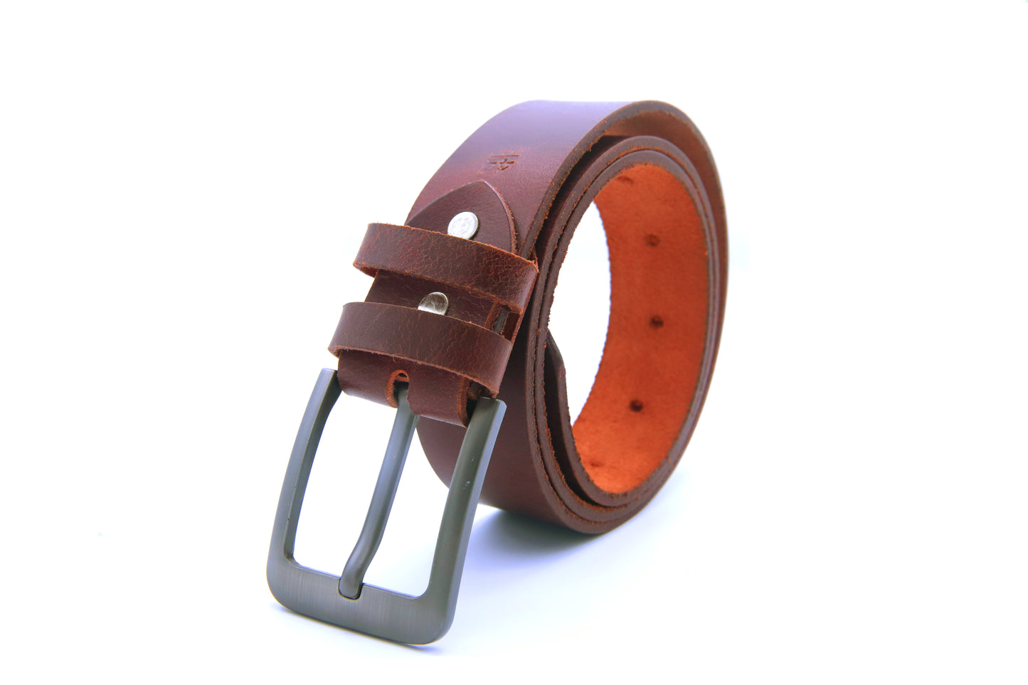 BAHAWALPUR BELT Genuine Vintage Leather Belt in One Piece - Vintage Burgundy