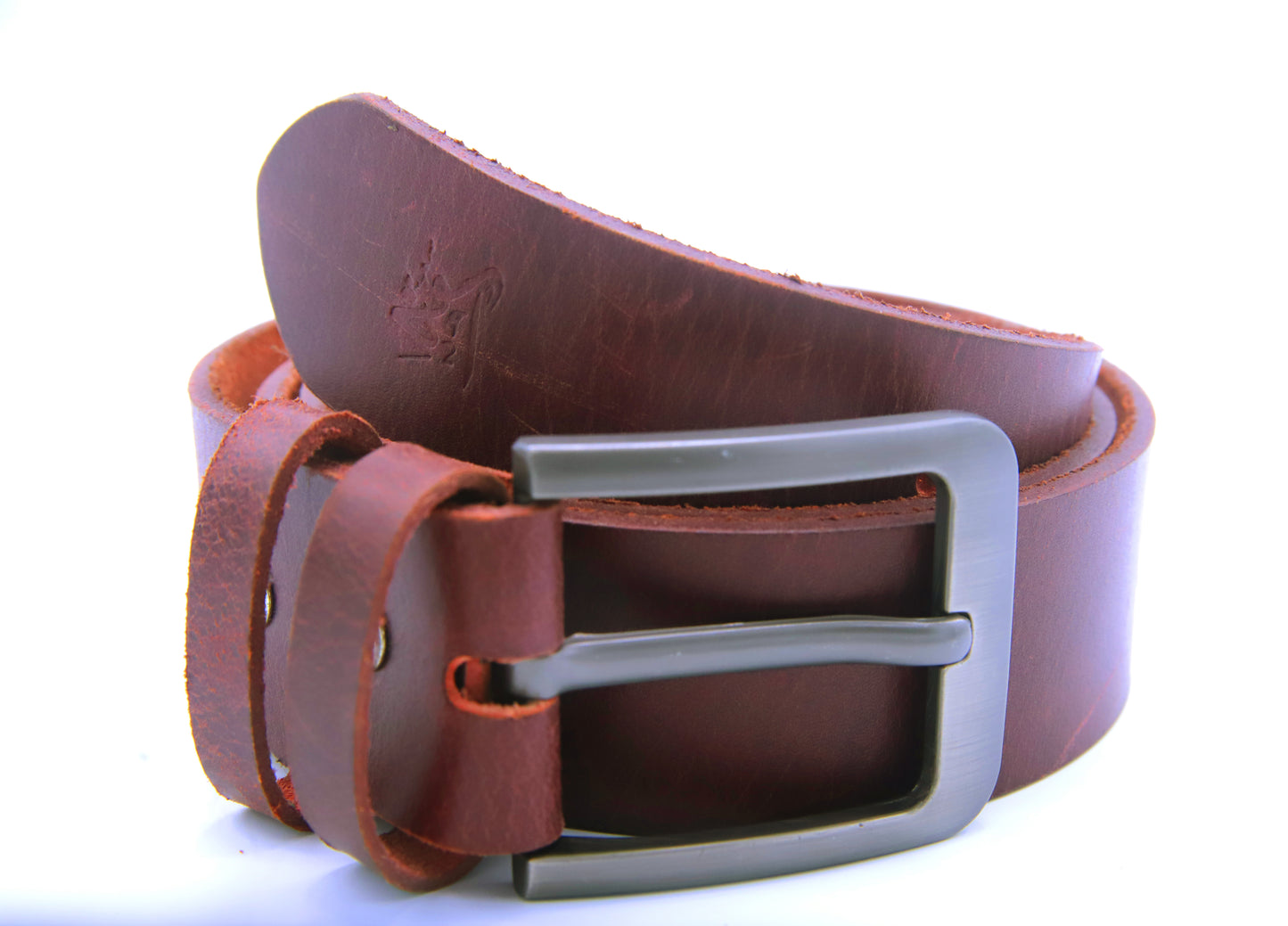 BAHAWALPUR BELT Genuine Vintage Leather Belt in One Piece - Vintage Burgundy