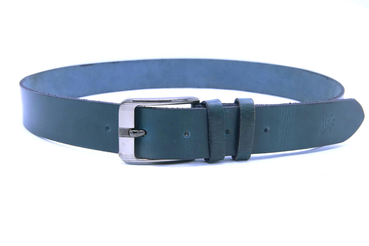 MIANWALI BELT Genuine Vintage Leather Belt in One Piece - Vintage Blue