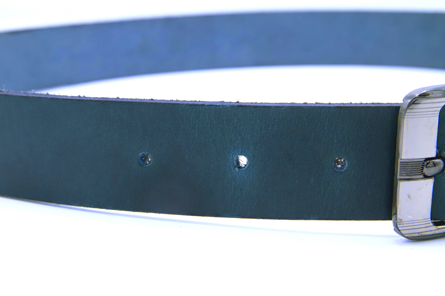 MIANWALI BELT Genuine Vintage Leather Belt in One Piece - Vintage Blue