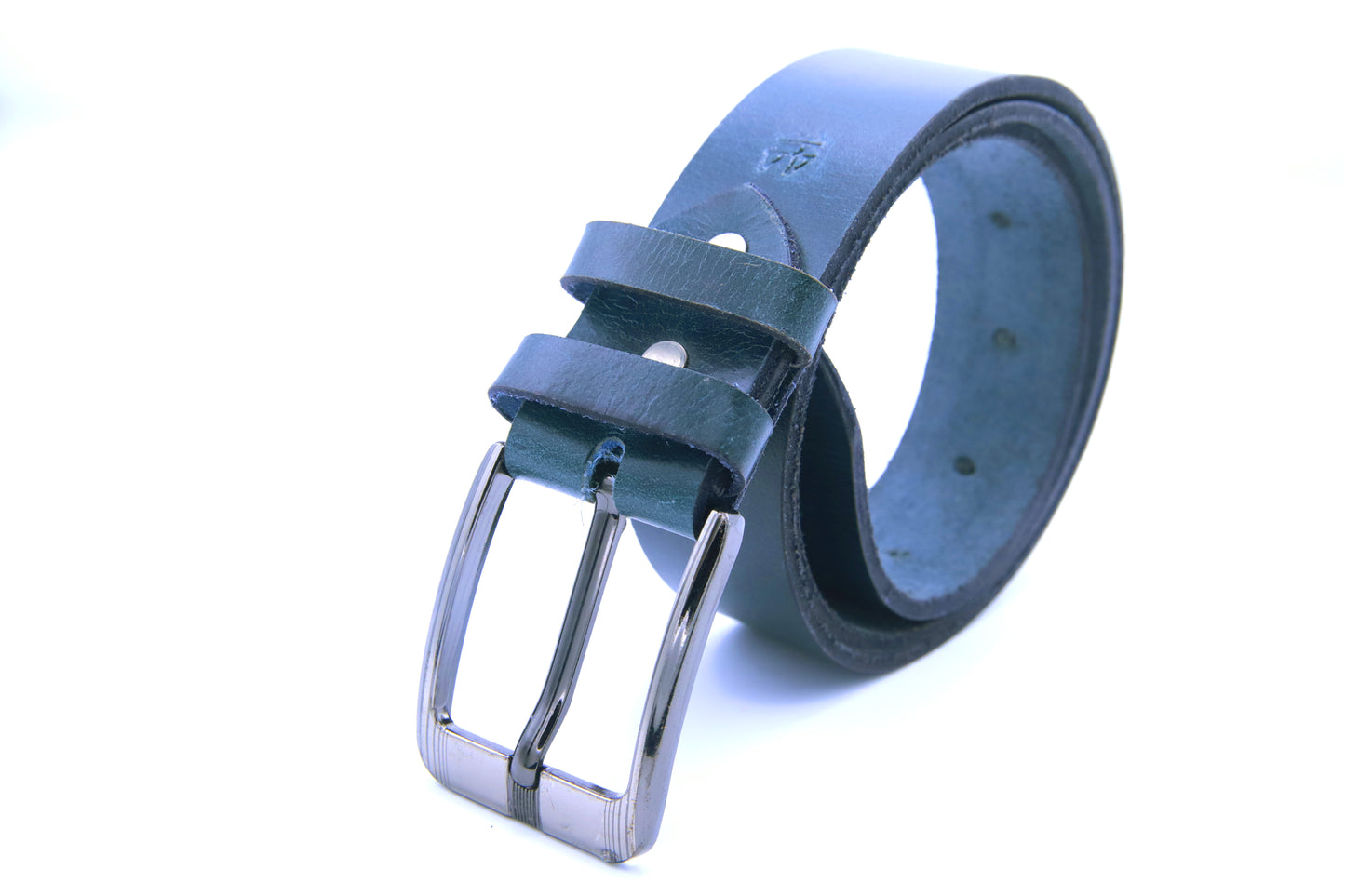 MIANWALI BELT Genuine Vintage Leather Belt in One Piece - Vintage Blue