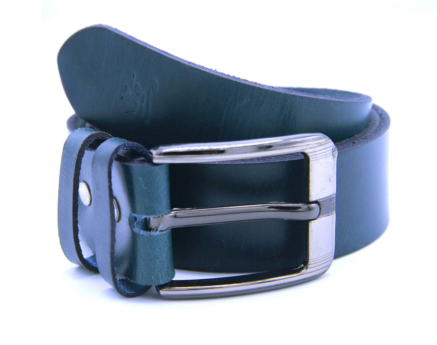 MIANWALI BELT Genuine Vintage Leather Belt in One Piece - Vintage Blue