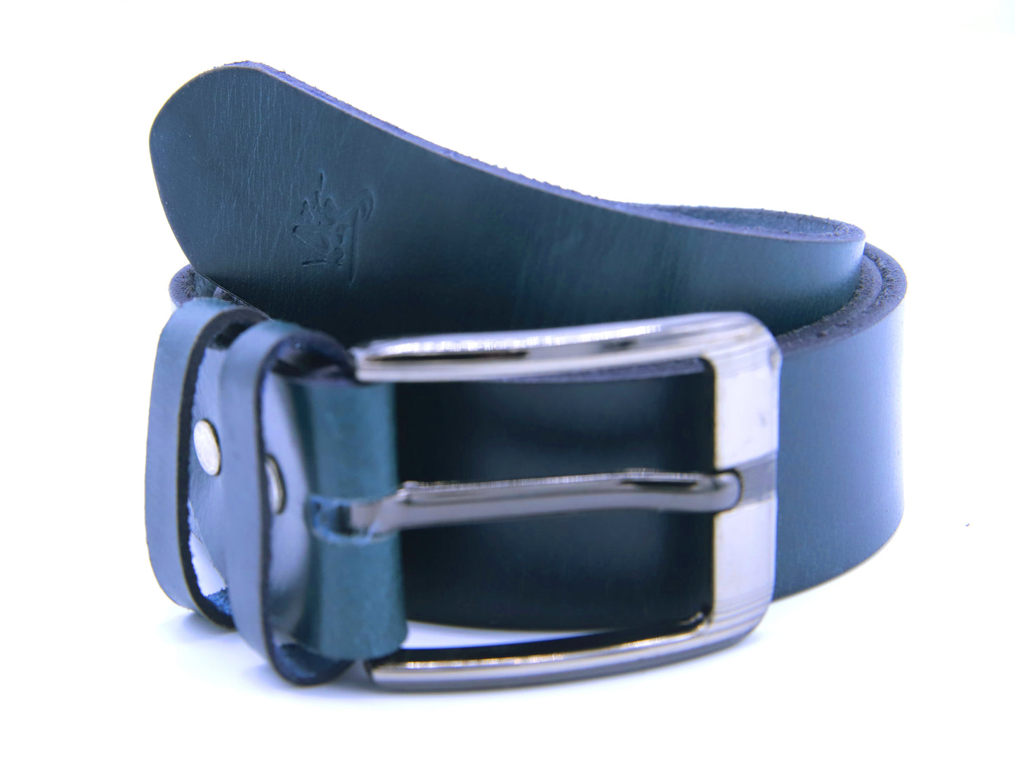 MIANWALI BELT Genuine Vintage Leather Belt in One Piece - Vintage Blue