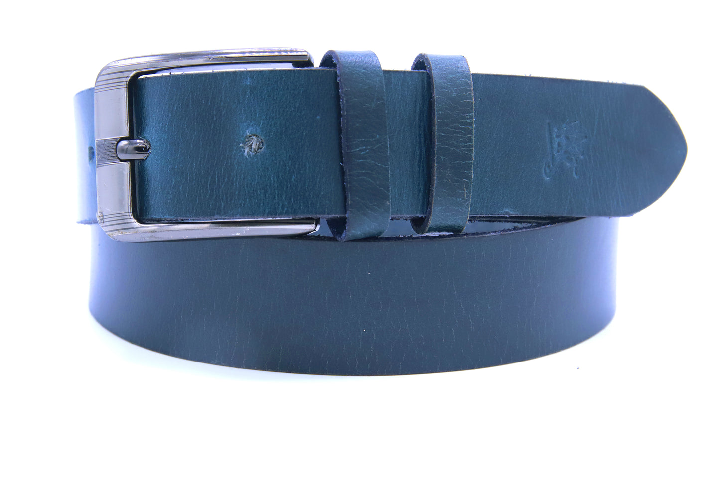MIANWALI BELT Genuine Vintage Leather Belt in One Piece - Vintage Blue