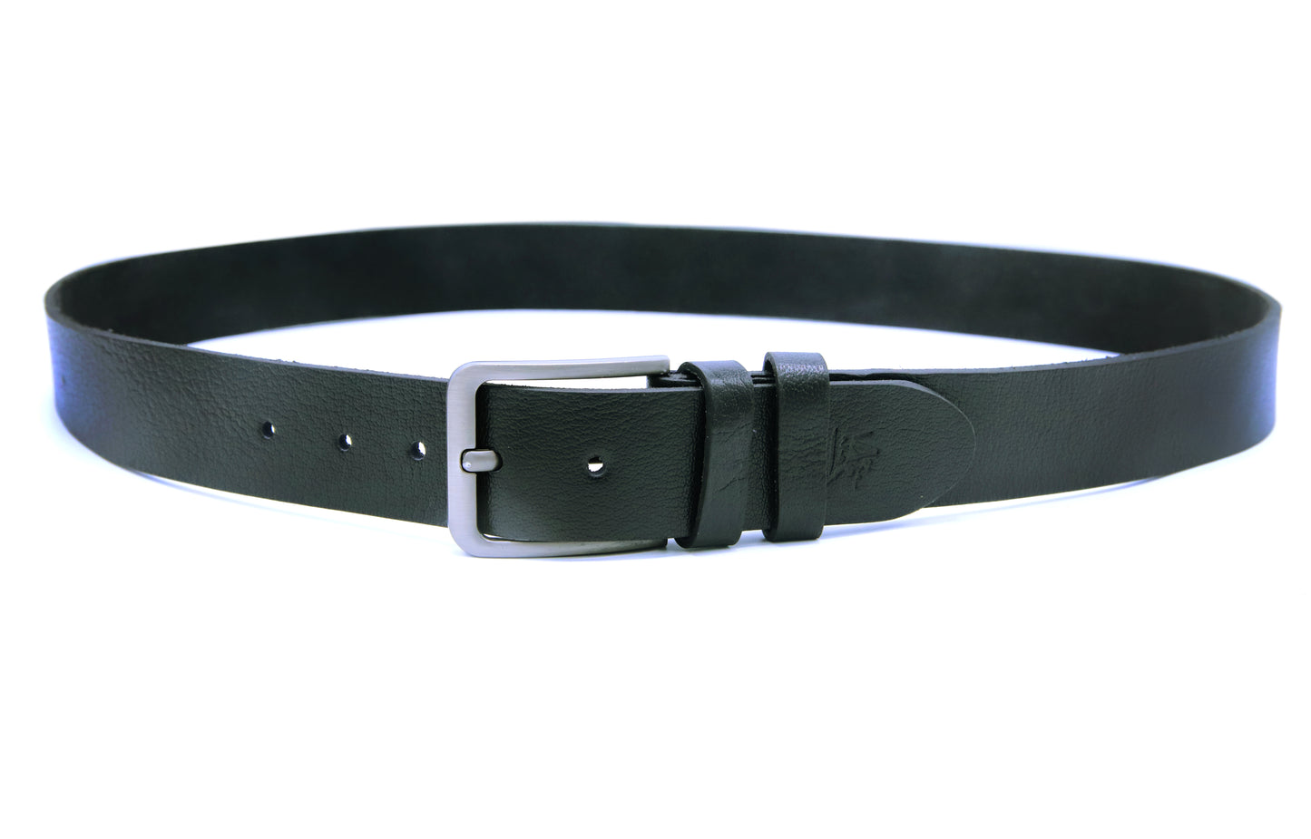 DUNYAPUR BELT Genuine Natural Milled Leather Belt in One Piece - Jet Black