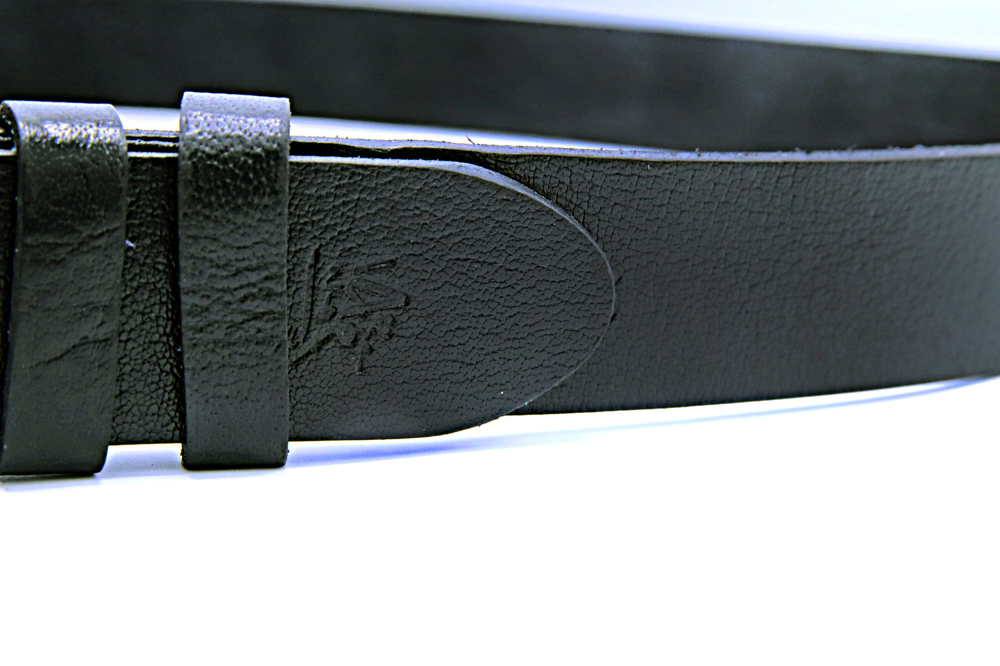 DUNYAPUR BELT Genuine Natural Milled Leather Belt in One Piece - Jet Black
